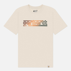 Мужская футболка Carhartt Relaxed Fit Lightweight Logo Graphic, цвет бежевый, размер S