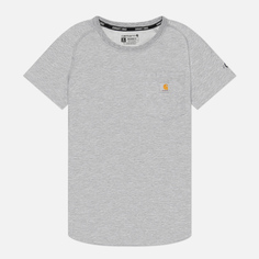 Женская футболка Carhartt Force Relaxed Midweight Pocket, цвет серый, размер XS