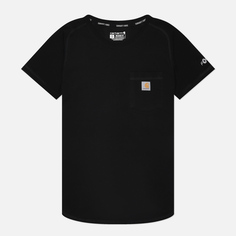 Женская футболка Carhartt Force Relaxed Midweight Pocket, цвет чёрный, размер XS