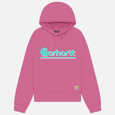 Женская толстовка Carhartt Tencel Fiber Series Loose Fit Fall Graphic Hoodie, цвет розовый, размер XS