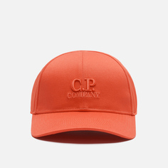 Кепка C.P. Company Gabardine Logo Garment Dyed, цвет оранжевый