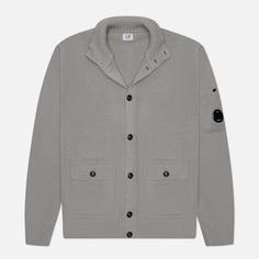 Мужской свитер C.P. Company Compact Cotton Full Button Lens Knit, цвет серый, размер M