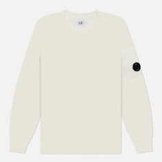 Мужской свитер C.P. Company Cotton Crepe Crew Neck Lens Knit, цвет белый, размер M