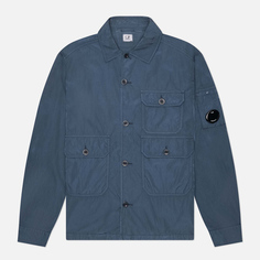 Мужская куртка ветровка C.P. Company Chrome-R Full Button Overshirt, цвет синий, размер M