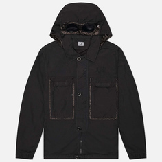 Мужская куртка ветровка C.P. Company Flatt Nylon Goggle Overshirt, цвет чёрный, размер S