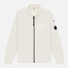 Мужская рубашка C.P. Company Organic Gabardine Full Zip Overshirt, цвет белый, размер S