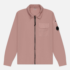 Мужская рубашка C.P. Company Organic Gabardine Full Zip Overshirt, цвет розовый, размер S