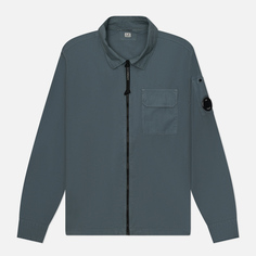 Мужская рубашка C.P. Company Organic Gabardine Full Zip Overshirt, цвет голубой, размер M