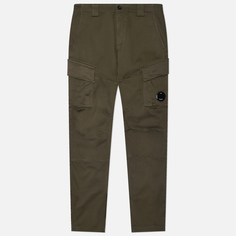 Мужские брюки C.P. Company Sateen Stretch Cargo Lens Side Pockets, цвет оливковый, размер 46