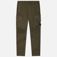Мужские брюки C.P. Company Sateen Stretch Cargo Lens Side Flap Pockets, цвет оливковый, размер 46