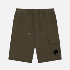 Мужские шорты C.P. Company Light Fleece Cargo Lens, цвет оливковый, размер S