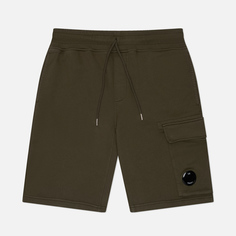 Мужские шорты C.P. Company Cotton Diagonal Fleece Cargo, цвет оливковый, размер S