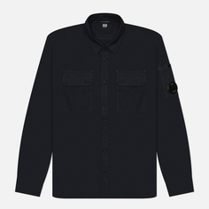Мужская рубашка C.P. Company Organic Gabardine Lens Garment Dyed, цвет синий, размер M
