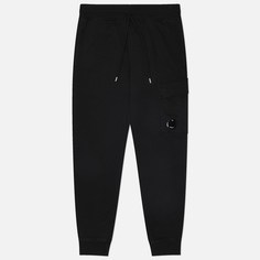 Мужские брюки C.P. Company Cotton Diagonal Fleece Cargo Regular, цвет чёрный, размер S
