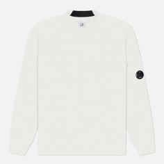 Мужская толстовка C.P. Company Diagonal Raised Fleece Lens Crew Neck, цвет белый, размер S
