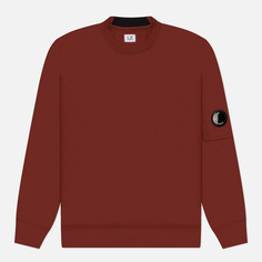 Мужская толстовка C.P. Company Diagonal Raised Fleece Lens Crew Neck, цвет коричневый, размер S