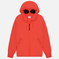 Мужская толстовка C.P. Company Diagonal Raised Fleece Goggle Zipped Hoodie Regular, цвет оранжевый, размер S