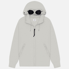 Мужская толстовка C.P. Company Diagonal Raised Fleece Goggle Zipped Hoodie Regular, цвет голубой, размер S