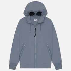 Мужская толстовка C.P. Company Diagonal Raised Fleece Goggle Zipped Hoodie Regular, цвет голубой, размер S