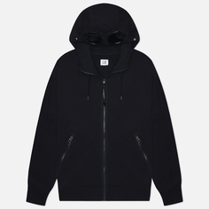 Мужская толстовка C.P. Company Diagonal Raised Fleece Goggle Zipped Hoodie Regular, цвет синий, размер S