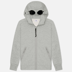 Мужская толстовка C.P. Company Diagonal Raised Fleece Goggle Zipped Hoodie Regular, цвет серый, размер S