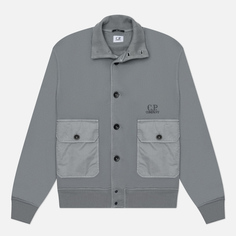 Мужская толстовка C.P. Company Cotton Diagonal Fleece Full Button, цвет голубой, размер S