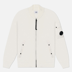 Мужская толстовка C.P. Company Cotton Diagonal Fleece Full Zip, цвет белый, размер S