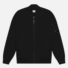 Мужская толстовка C.P. Company Cotton Diagonal Fleece Full Zip, цвет чёрный, размер S