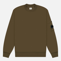 Мужская толстовка C.P. Company Cotton Diagonal Fleece Crew Neck, цвет оливковый, размер S
