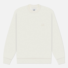 Мужская толстовка C.P. Company Cotton Diagonal Fleece Crew Neck Logo, цвет белый, размер M