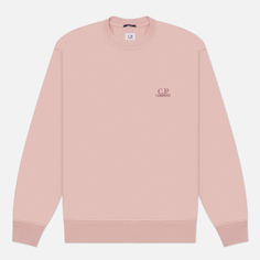 Мужская толстовка C.P. Company Cotton Diagonal Fleece Crew Neck Logo, цвет розовый, размер S