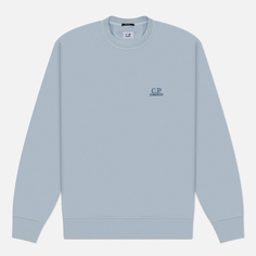 Мужская толстовка C.P. Company Cotton Diagonal Fleece Crew Neck Logo, цвет голубой, размер M