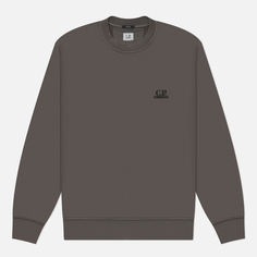 Мужская толстовка C.P. Company Cotton Diagonal Fleece Crew Neck Logo, цвет серый, размер M