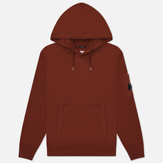 Мужская толстовка C.P. Company Cotton Diagonal Fleece Hoodie, цвет коричневый, размер M