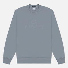 Мужская толстовка C.P. Company Cotton Diagonal Fleece Crew Neck Embroidery, цвет голубой, размер S