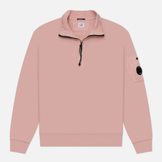 Мужская толстовка C.P. Company Cotton Diagonal Fleece Half Zip, цвет розовый, размер S
