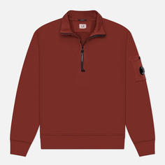 Мужская толстовка C.P. Company Cotton Diagonal Fleece Half Zip, цвет коричневый, размер S