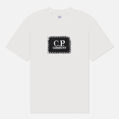 Мужская футболка C.P. Company 30/1 Jersey Logo Label, цвет белый, размер S