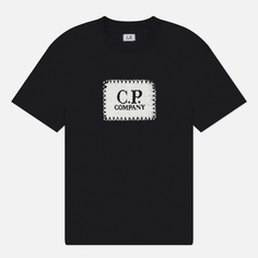 Мужская футболка C.P. Company 30/1 Jersey Logo Label, цвет синий, размер M