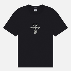 Мужская футболка C.P. Company 30/2 Mercerized Jersey Twisted Embroidery, цвет синий, размер S