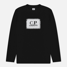 Мужской лонгслив C.P. Company 30/1 Jersey Logo Crew Neck, цвет чёрный, размер S
