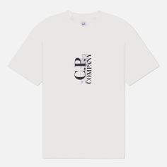 Мужская футболка C.P. Company 30/1 Jersey Vertical Logo, цвет белый, размер S