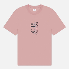 Мужская футболка C.P. Company 30/1 Jersey Vertical Logo, цвет розовый, размер S