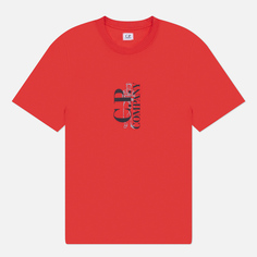 Мужская футболка C.P. Company 30/1 Jersey Vertical Logo, цвет оранжевый, размер S