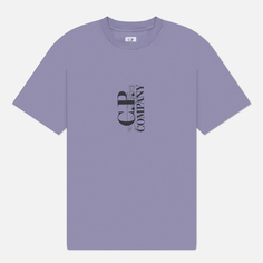 Мужская футболка C.P. Company 30/1 Jersey Vertical Logo, цвет фиолетовый, размер S