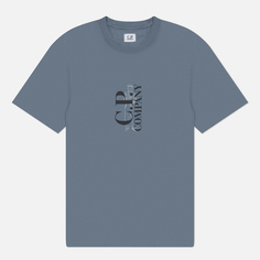 Мужская футболка C.P. Company 30/1 Jersey Vertical Logo, цвет голубой, размер S