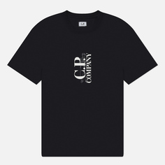 Мужская футболка C.P. Company 30/1 Jersey Vertical Logo, цвет синий, размер S