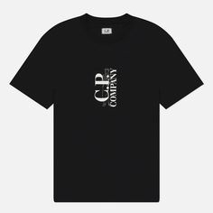 Мужская футболка C.P. Company 30/1 Jersey Vertical Logo, цвет чёрный, размер S