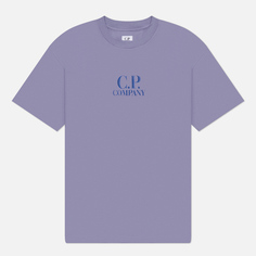 Мужская футболка C.P. Company 30/1 Jersey Printed Logo, цвет фиолетовый, размер S