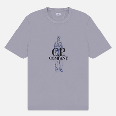 Мужская футболка C.P. Company 1020 Jersey Logo, цвет фиолетовый, размер S